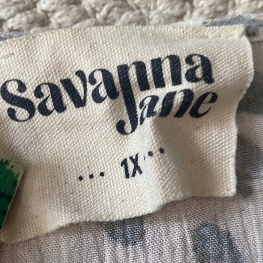 Savanna Jane 1X Top Embroidered Ruffle Leopard Cap Sleeve Festival - Picture 4 of 7